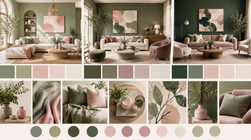 pink and green living room color combinations chart interior design guide