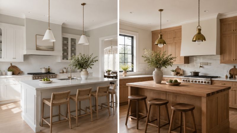 Edgecomb Gray vs Accessible Beige kitchen comparison