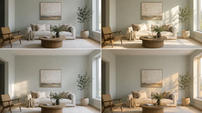 Sherwin Williams Upward paint color appearance in different room lighting conditions
