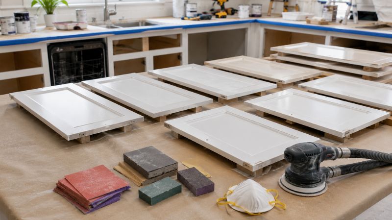 Step by step kitchen cabinet painting preparation process