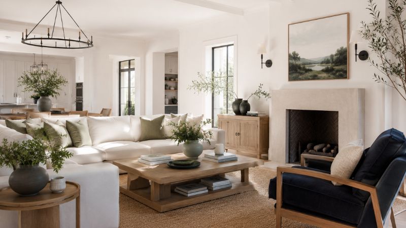 Furniture color combinations with Alabaster walls