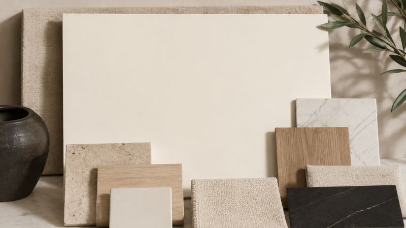 Swiss Coffee Sherwin Williams paint color sample showing warm creamy undertones