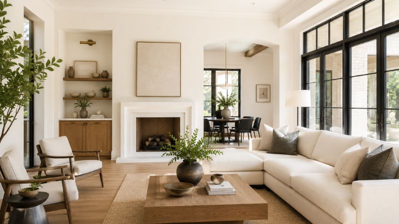 Alabaster Sherwin Williams warm white paint color interior