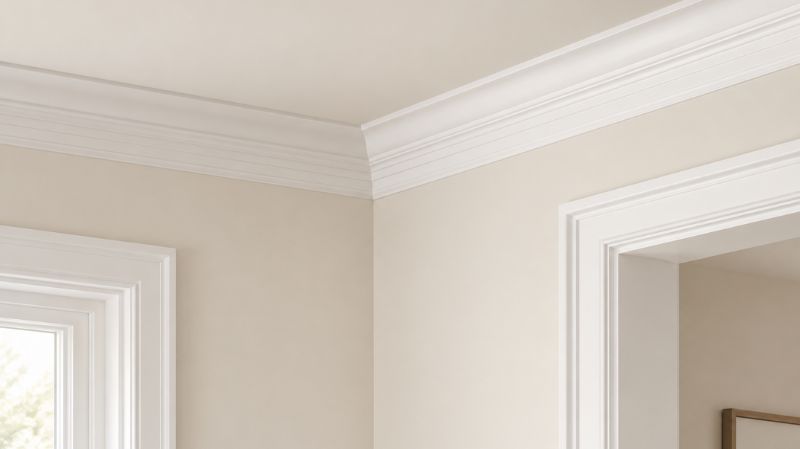 Comparison showing subtle contrast between Alabaster walls and Pure White trim