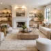 Luxury area rugs in a modern living room with elegant furniture