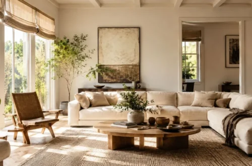 Modern home decor ideas for living room with neutral colors and natural lighting