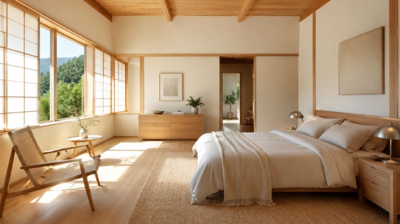 Shoji White walls in bright natural sunlight
