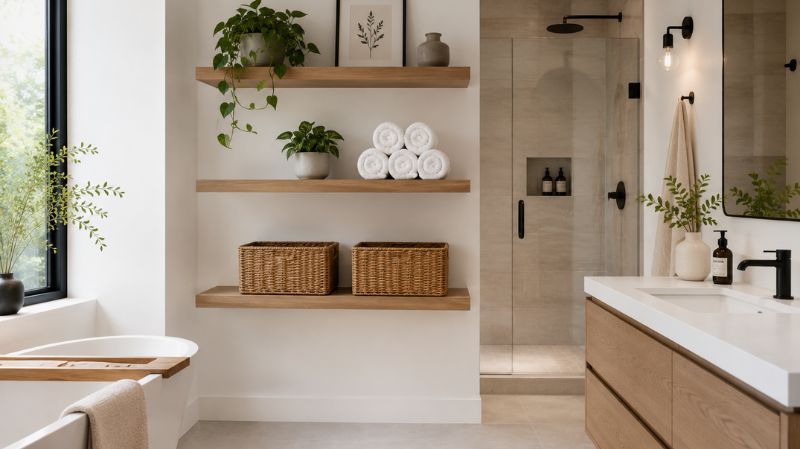 Vertical bathroom storage ideas.