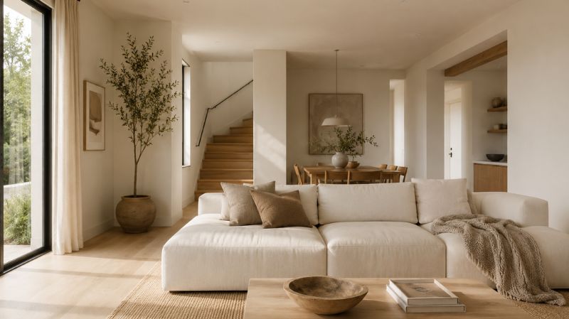 Warm off-white wall color with greige undertones