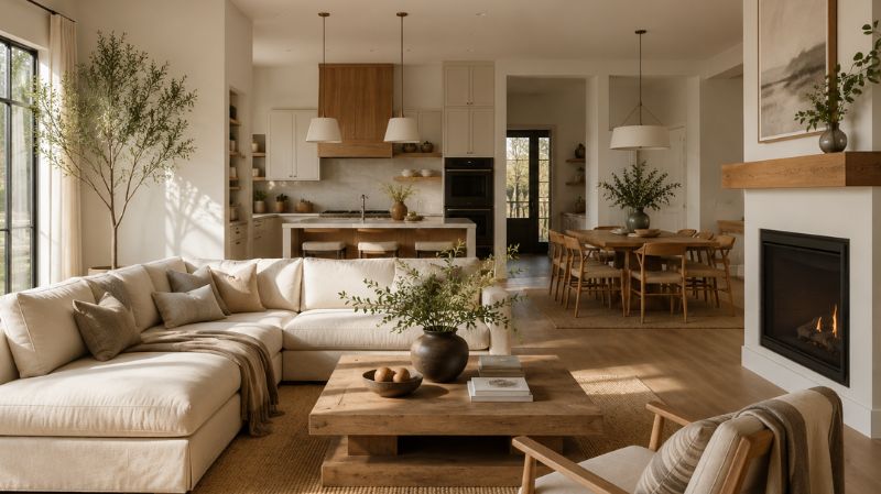 Comparison of warm white paint colors inside a modern home